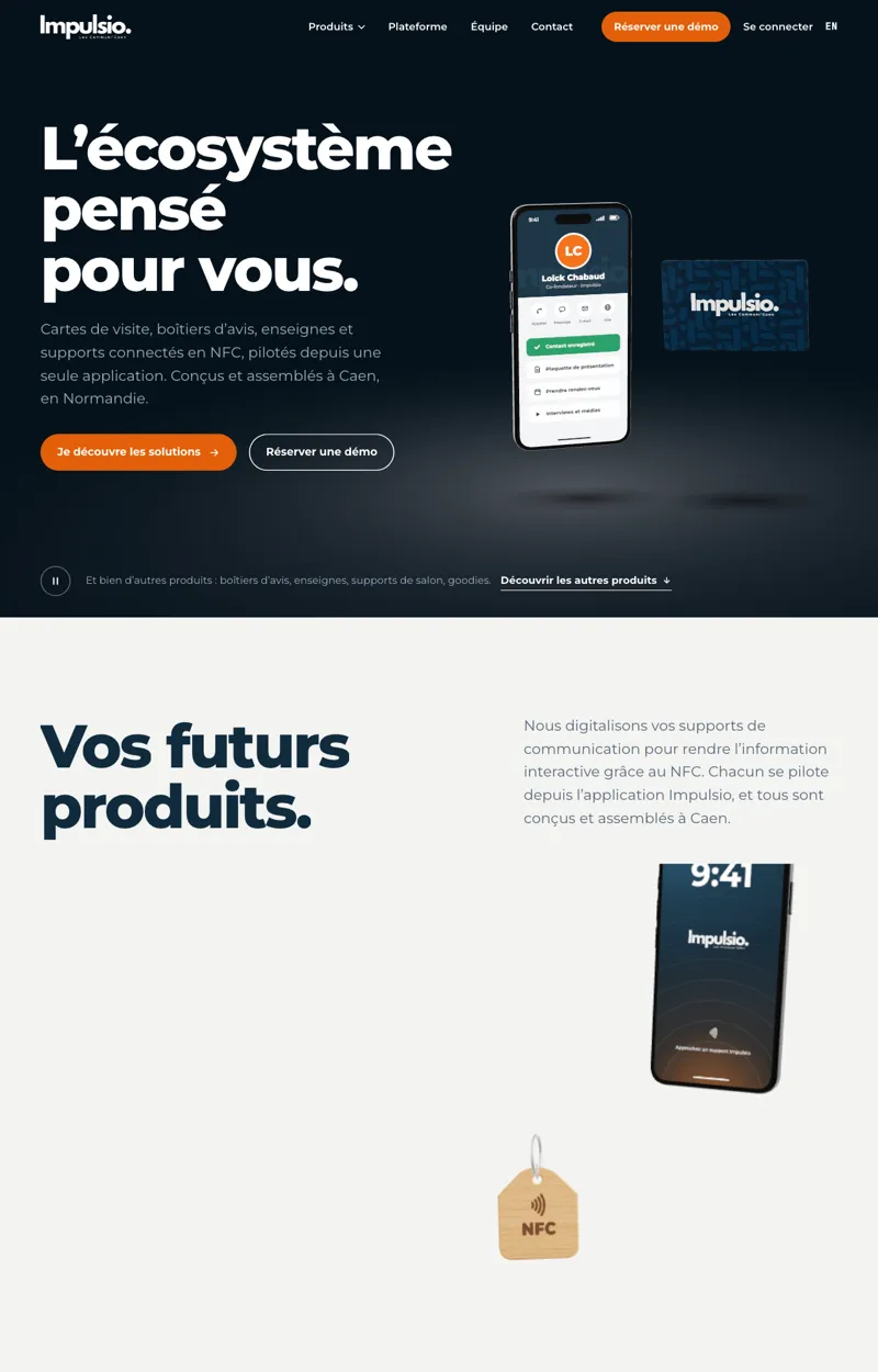 Page d'accueil du site Impulsio