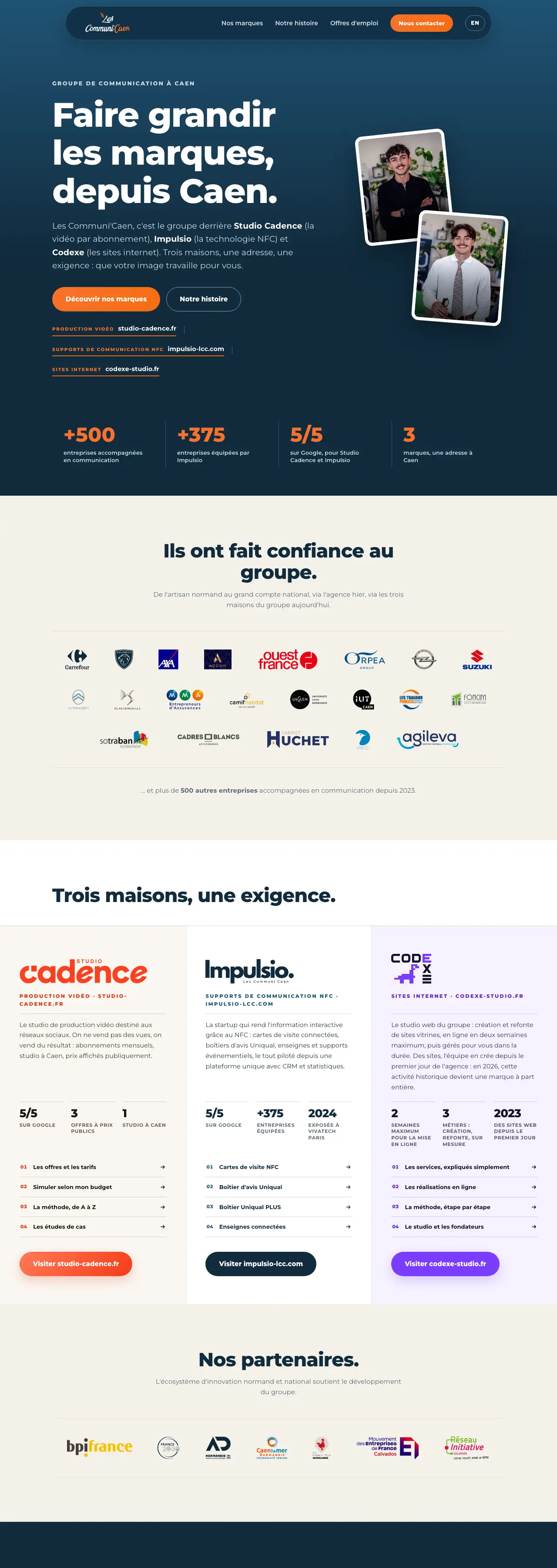 Le site Les Communi'Caen sur ordinateur